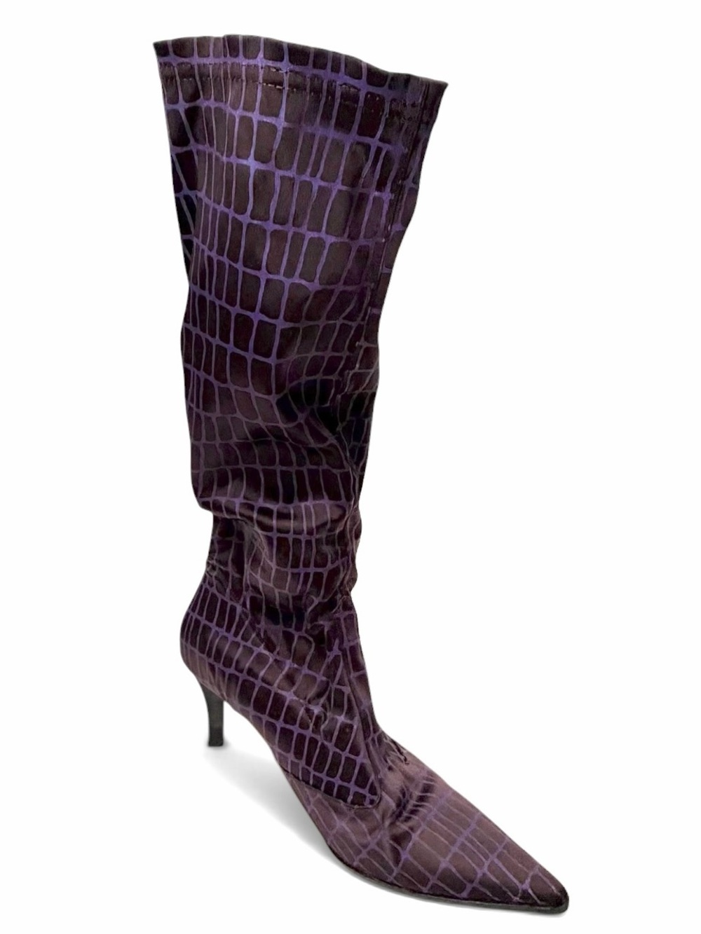Gianni Barbato Brown Purple Stretch Boots US 6 EU 36 Made In Italy